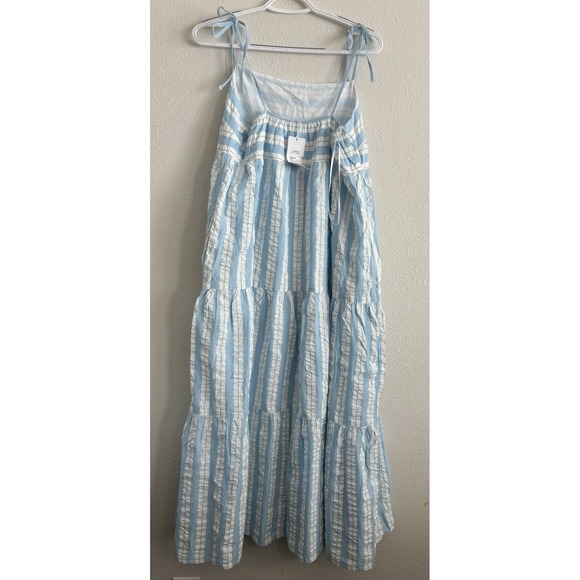 Seafolly Australia Cabana Tier Maxi Dress- Powder Blue Large - Picture 5 of 10